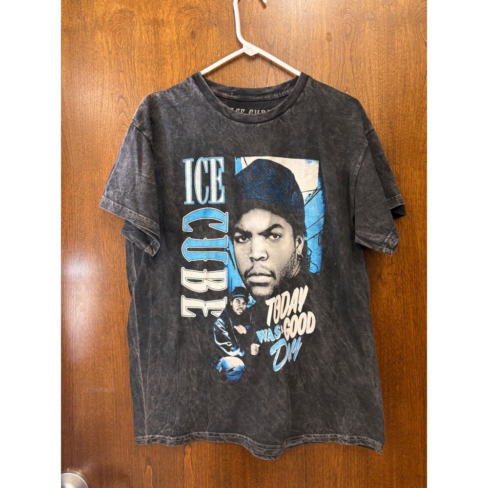 Ice Cube Today Was A Good Day Graphic Tee Acid Wash Charcoal Grey Shirt Mens L
